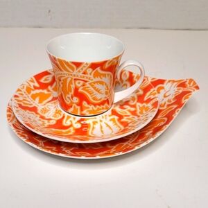 Block Bidasoa Valencia Rare Espresso Cup and Saucer and Appetizer Plate Vintage